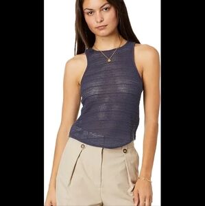 Navy Sleeveless Knit Top